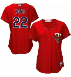 Womens Majestic Minnesota Twins 22 Miguel Sano Authentic Scarlet Alternate Cool Base MLB Jersey