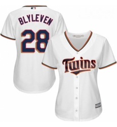 Womens Majestic Minnesota Twins 28 Bert Blyleven Authentic White Home Cool Base MLB Jersey