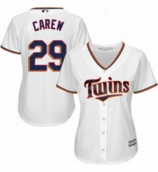 Womens Majestic Minnesota Twins 29 Rod Carew Authentic White Home Cool Base MLB Jersey