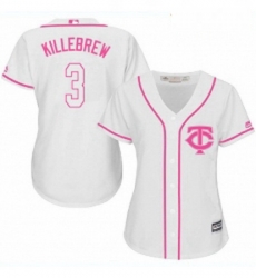 Womens Majestic Minnesota Twins 3 Harmon Killebrew Authentic White Fashion Cool Base MLB Jersey