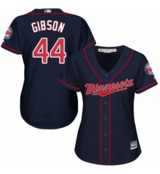 Womens Majestic Minnesota Twins 44 Kyle Gibson Authentic Navy Blue Alternate Road Cool Base MLB Jersey 