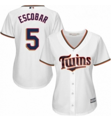 Womens Majestic Minnesota Twins 5 Eduardo Escobar Authentic White Home Cool Base MLB Jersey 