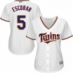 Womens Majestic Minnesota Twins 5 Eduardo Escobar Authentic White Home Cool Base MLB Jersey 