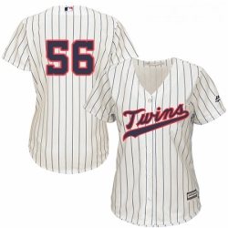 Womens Majestic Minnesota Twins 56 Fernando Rodney Authentic Cream Alternate Cool Base MLB Jersey 