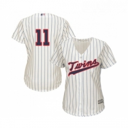 Womens Minnesota Twins 11 Jorge Polanco Replica Cream Alternate Cool Base Baseball Jersey 