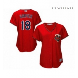 Womens Minnesota Twins 18 Mitch Garver Replica Scarlet Alternate Cool Base Baseball Jersey 
