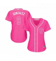 Womens Minnesota Twins 9 Marwin Gonzalez Replica Pink Fashion Cool Base Baseball Jersey 