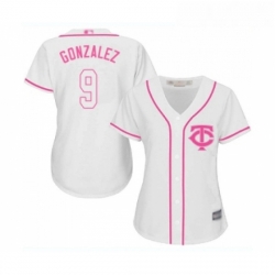 Womens Minnesota Twins 9 Marwin Gonzalez Replica White Fashion Cool Base Baseball Jersey 