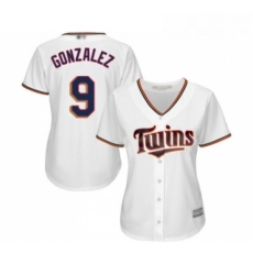 Womens Minnesota Twins 9 Marwin Gonzalez Replica White Home Cool Base Baseball Jersey 