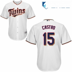 Youth Majestic Minnesota Twins 15 Jason Castro Authentic White Home Cool Base MLB Jersey