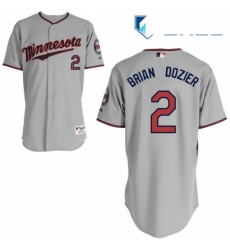 Youth Majestic Minnesota Twins 2 Brian Dozier Authentic Grey Road Cool Base MLB Jersey