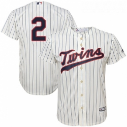 Youth Majestic Minnesota Twins 2 Brian Dozier Replica Cream Alternate Cool Base MLB Jersey