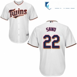 Youth Majestic Minnesota Twins 22 Miguel Sano Authentic White Home Cool Base MLB Jersey