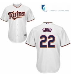 Youth Majestic Minnesota Twins 22 Miguel Sano Replica White Home Cool Base MLB Jersey