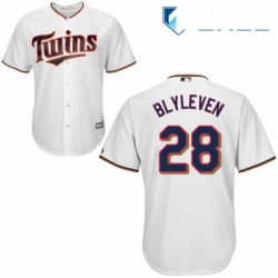 Youth Majestic Minnesota Twins 28 Bert Blyleven Authentic White Home Cool Base MLB Jersey