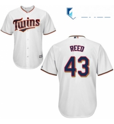 Youth Majestic Minnesota Twins 43 Addison Reed Authentic White Home Cool Base MLB Jersey 