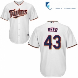 Youth Majestic Minnesota Twins 43 Addison Reed Authentic White Home Cool Base MLB Jersey 