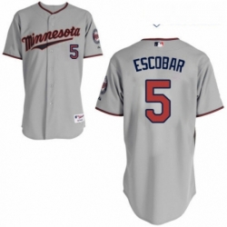 Youth Majestic Minnesota Twins 5 Eduardo Escobar Authentic Grey Road Cool Base MLB Jersey 
