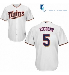 Youth Majestic Minnesota Twins 5 Eduardo Escobar Authentic White Home Cool Base MLB Jersey 