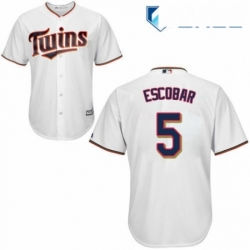 Youth Majestic Minnesota Twins 5 Eduardo Escobar Replica White Home Cool Base MLB Jersey 