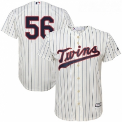 Youth Majestic Minnesota Twins 56 Fernando Rodney Authentic Cream Alternate Cool Base MLB Jersey 