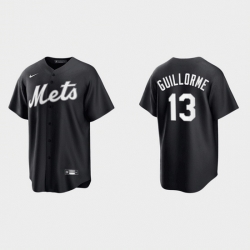 Men New York Mets 13 Luis Guillorme Black Cool Base Stitched Baseball Jersey