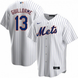 Men New York Mets 13 Luis Guillorme White Cool Base Stitched Baseball Jersey
