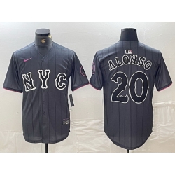 Men New York Mets 20 Pete Alonso Graphite 2024 City Connect Limited Stitched Baseball Jersey 1