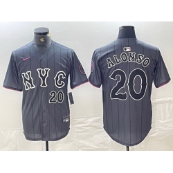 Men New York Mets 20 Pete Alonso Graphite 2024 City Connect Limited Stitched Baseball Jersey 3