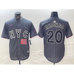 Men New York Mets 20 Pete Alonso Graphite 2024 City Connect Limited Stitched Baseball Jersey 7