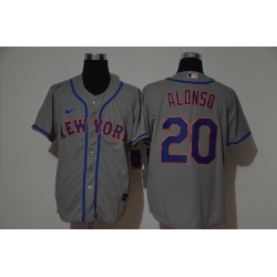 Men New York Mets 20 Pete Alonso Gray 2020 Nike Cool Base Jersey