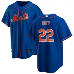 Men New York Mets 22 Brett Baty Blue Cool Base Stitched Baseball Jersey
