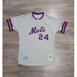 Men New York Mets 24 Robinson Cano Grey Stitched Baseball Jersey