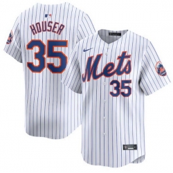 Men New York Mets 35 Adrian Houser White 2024 Home Limited Stitched Baseball Jersey