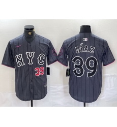 Men New York Mets 39 Edwin D EDaz Graphite 2024 City Connect Limited Stitched Baseball Jersey 10