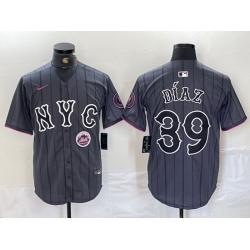 Men New York Mets 39 Edwin D EDaz Graphite 2024 City Connect Limited Stitched Baseball Jersey 9