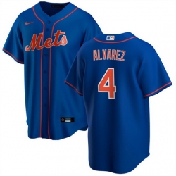 Men New York Mets 4 Francisco A1lvarez Royal Cool Base Stitched Baseball Jersey