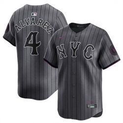 Men New York Mets 4 Francisco Alvarez Graphite 2024 City Connect Limited Stitched Baseball Jersey