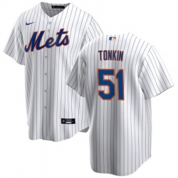 Men New York Mets 51 Michael Tonkin White Cool Base Stitched Baseball Jersey