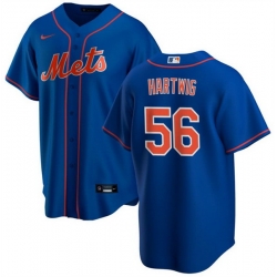 Men New York Mets 56 Grant Hartwig Blue Cool Base Stitched Baseball Jersey