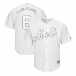 Men New York Mets 6 Jeff McNeil Flying Squirrel White Cool Base Stitched Baseball jersey