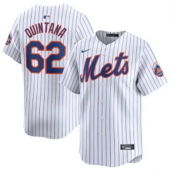 Men New York Mets 62 Jose Quintana White 2024 Home Limited Stitched Baseball Jersey