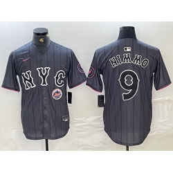 Men New York Mets 9 Brandon Nimmo Graphite 2024 City Connect Limited Stitched Baseball Jersey X