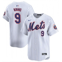 Men New York Mets 9 Brandon Nimmo White 2024 Home Limited Stitched Baseball Jersey