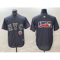 Men New York Mets Team Big Logo Graphite 2024 City Connect Limited Stitched Baseball Jersey 11