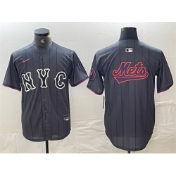 Men New York Mets Team Big Logo Graphite 2024 City Connect Limited Stitched Baseball Jerseys 1
