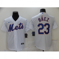 Men Nike New York Mets 23 Keon Broxton White Home Flex Base Authentic Baseball Jersey