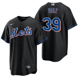 Men Nike New York Mets #39 Edwin Diaz Stitched black jersey