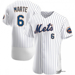 Men Nike New York Mets 6 Starling Marte White Flex Base Stitched MLB Jersey