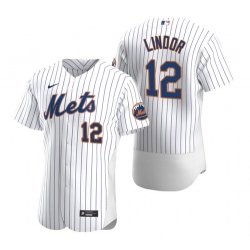 Men Nike New York Mets Francisco Lindor White Flex Base Stitched Jersey